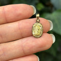14k Yellow Gold Our Lady of Guadalupe Oval Medal Charm Pendant