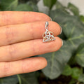 Sterling Silver Rose Tone Celtic Trinity Knot Heart Charm Pendant