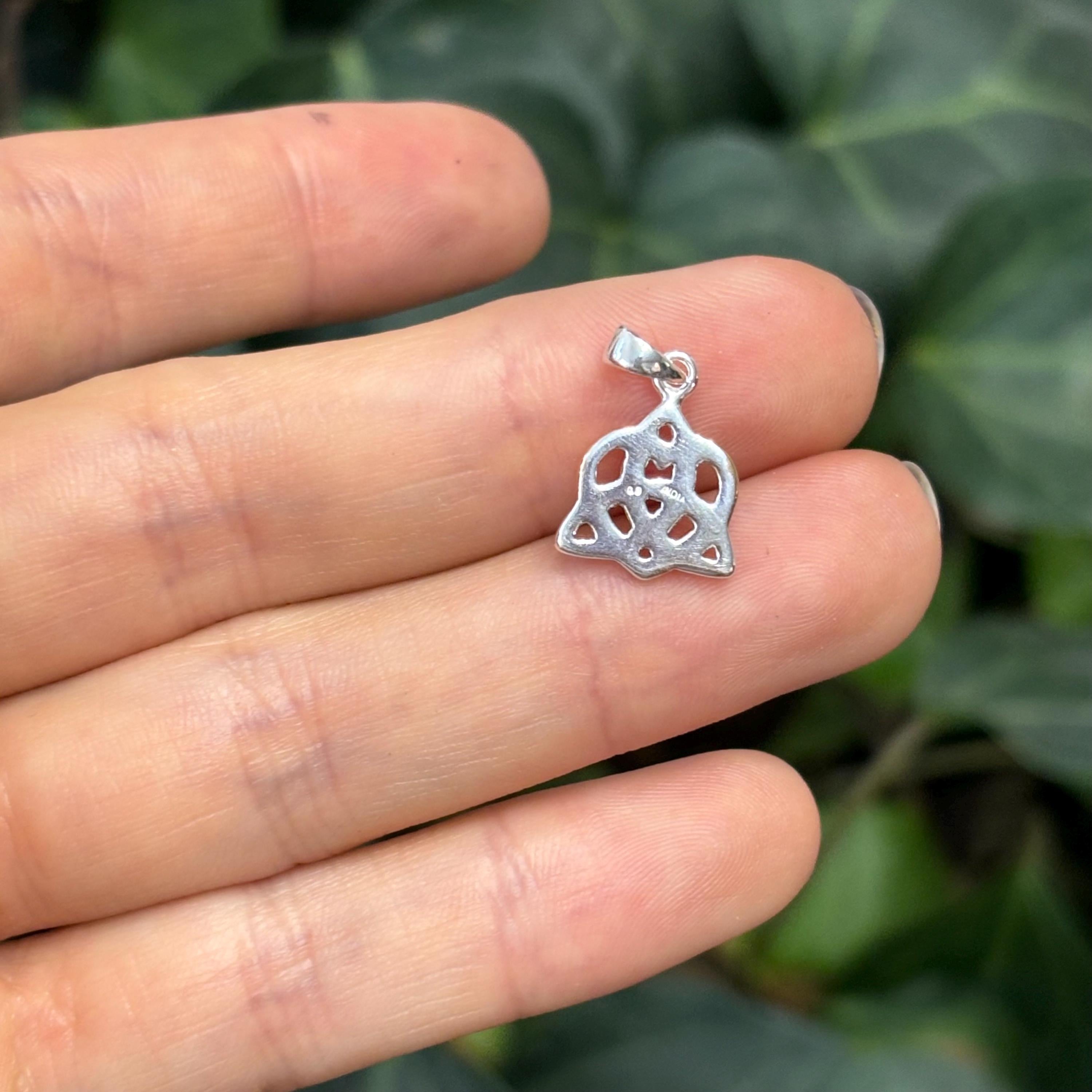 Sterling Silver Rose Tone Celtic Trinity Knot Heart Charm Pendant