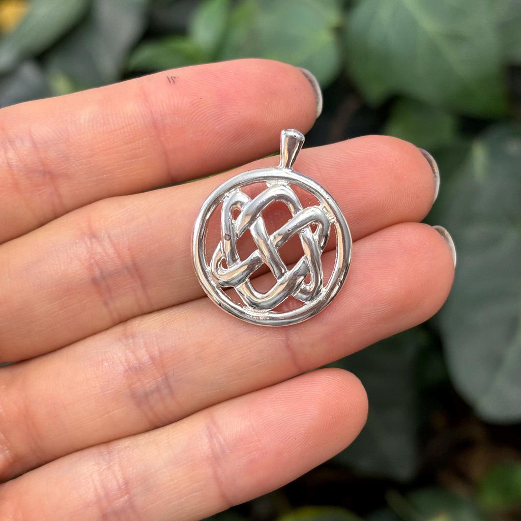 Sterling Silver Celtic Knot Circle Pendant