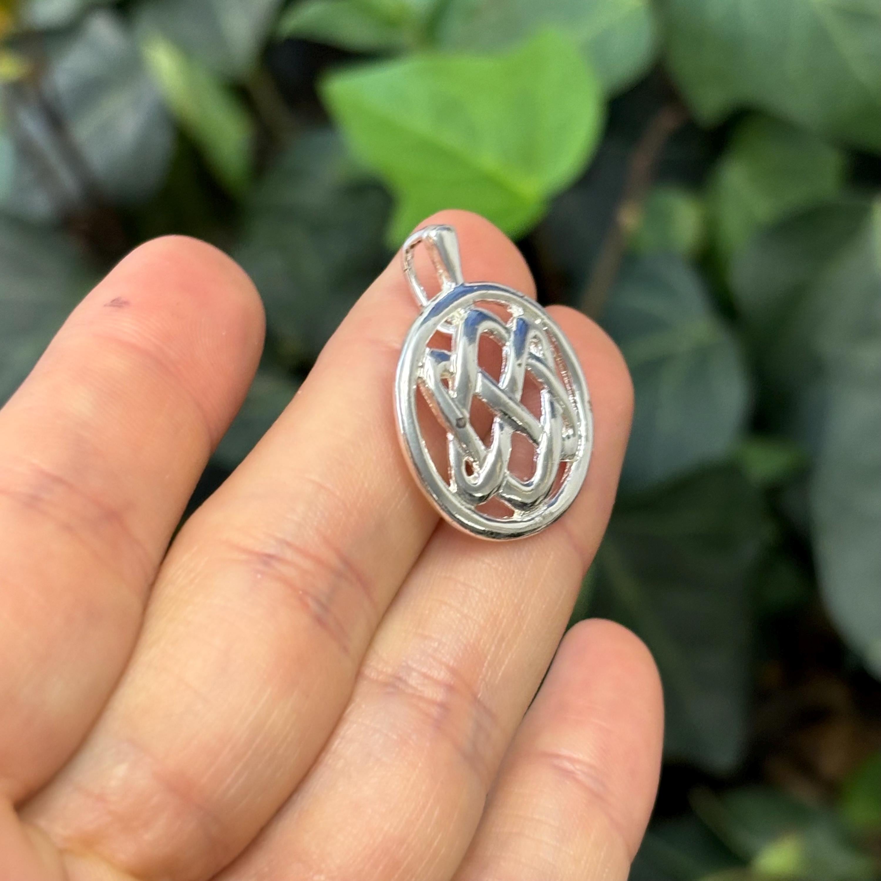 Sterling Silver Celtic Knot Circle Pendant