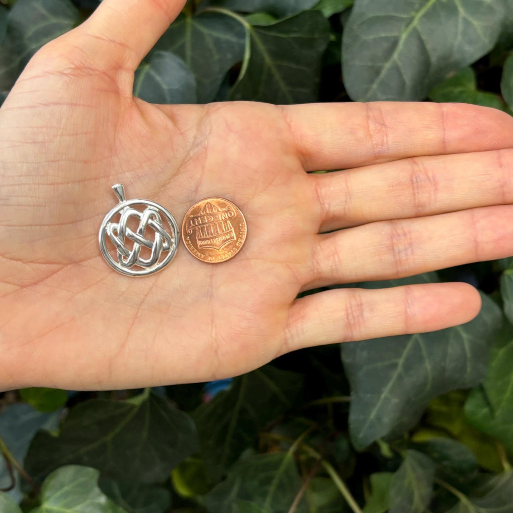 Sterling Silver Celtic Knot Circle Pendant