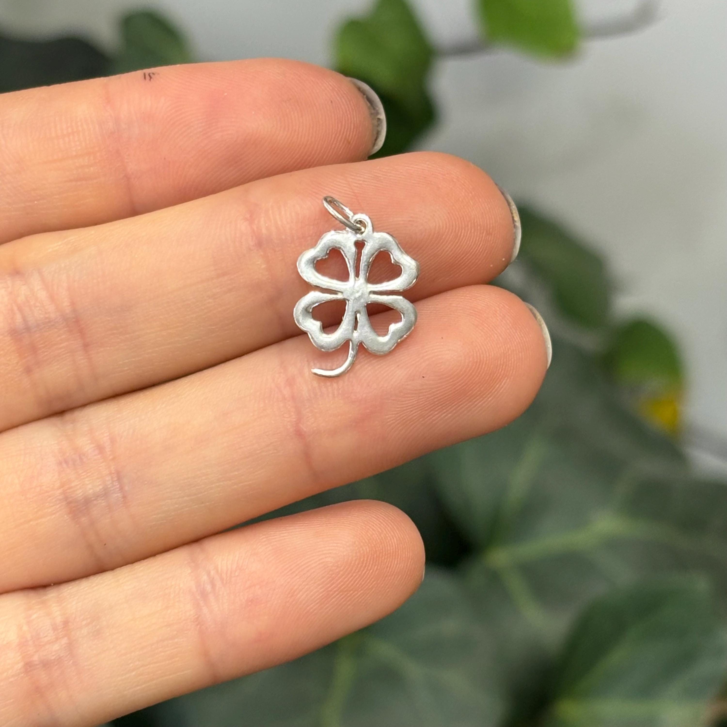 Sterling Silver Four Leaf Clover Charm Pendant