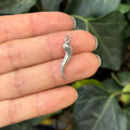 14k White Gold Italian Horn Corno Pendant 21mm