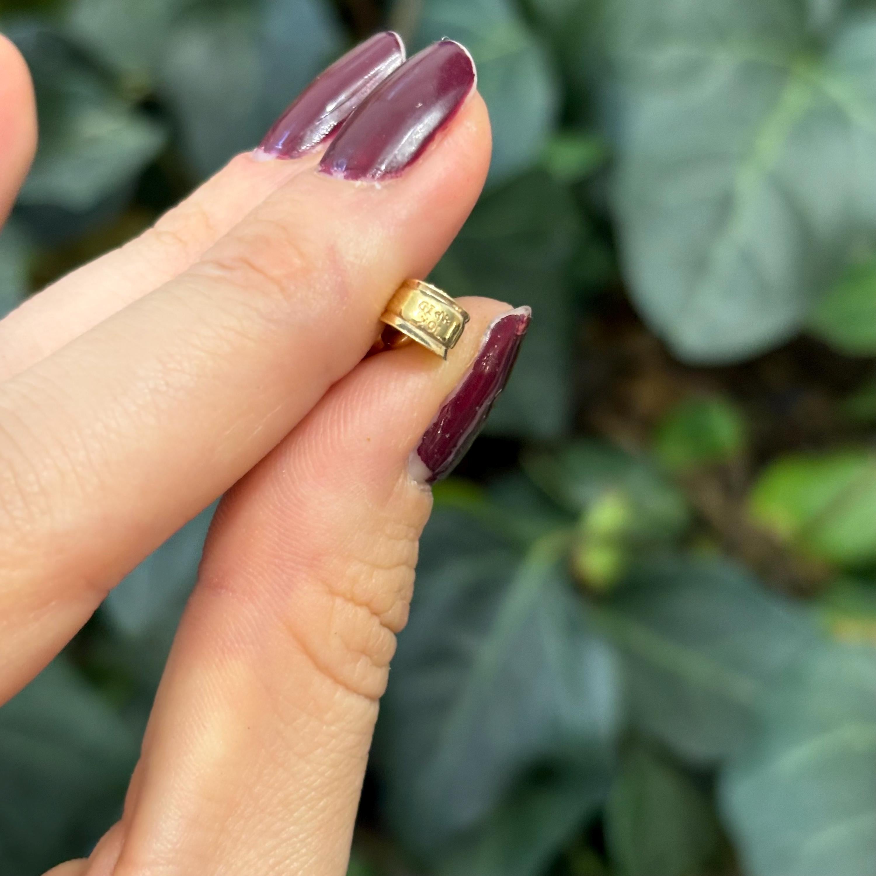 14k Gold Italian Horn Corno Pendant 43mm