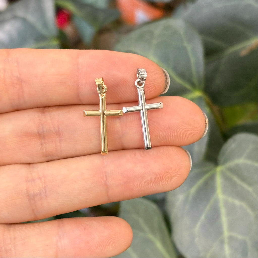 10k Gold Simple Cross Charm Pendant