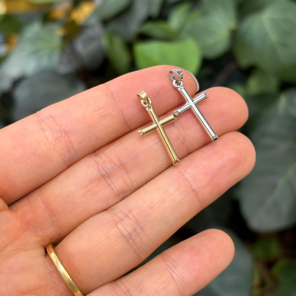 10k Gold Simple Cross Charm Pendant