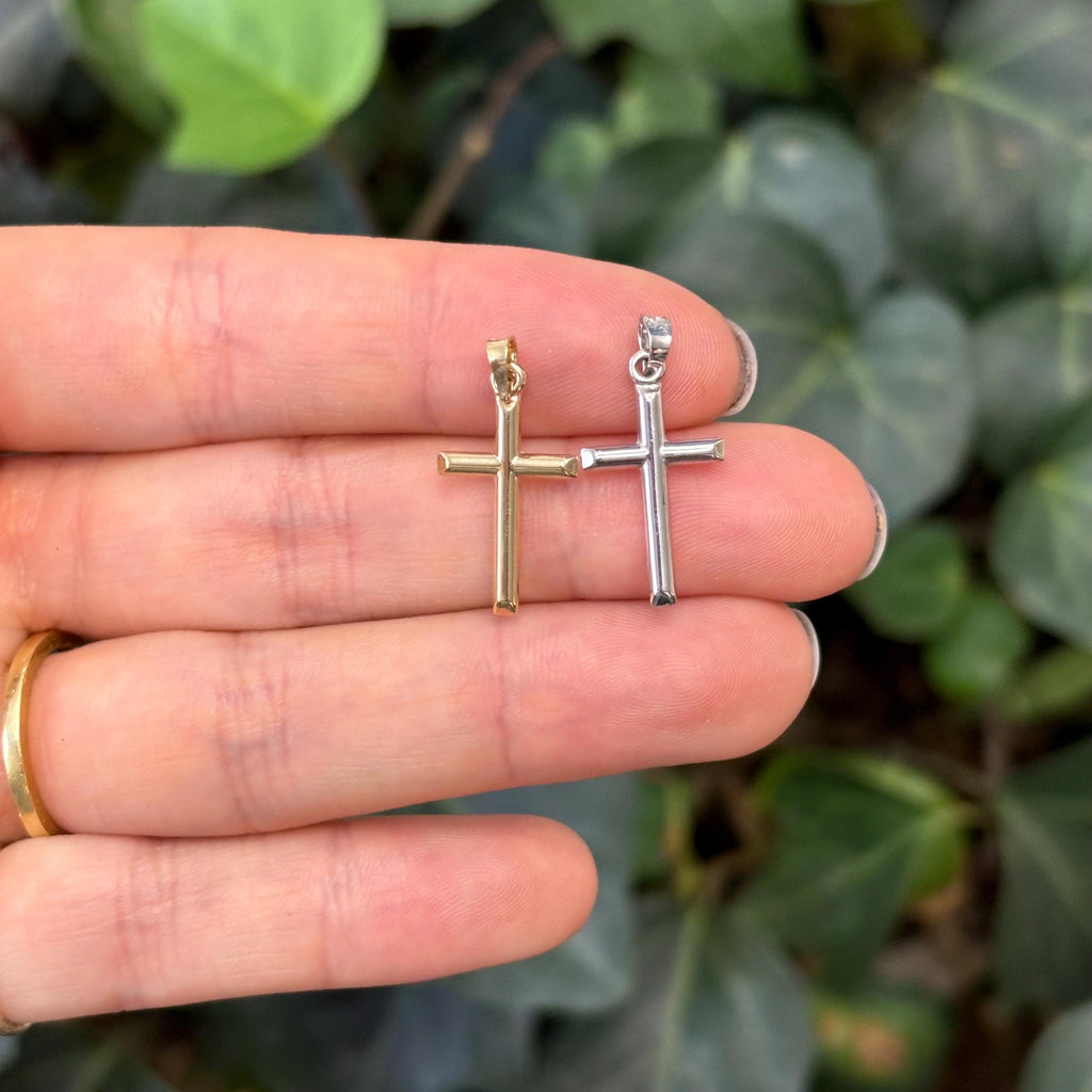 10k Gold Simple Cross Charm Pendant