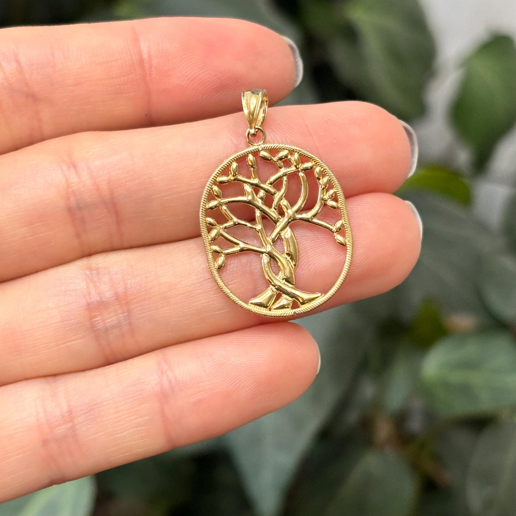 14k Gold Celtic Knot Tree of Life Pendant