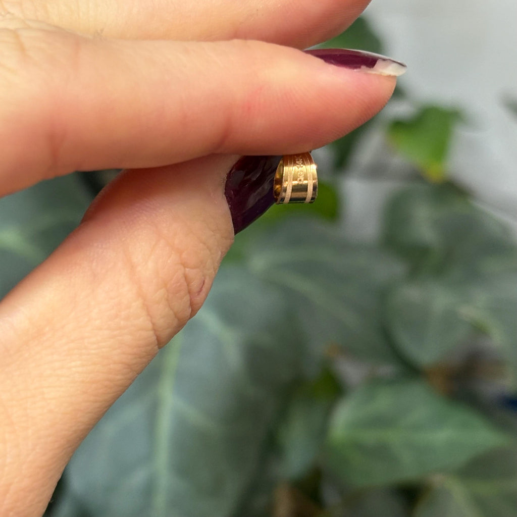14k Gold Cancer Ribbon Awareness Heart Pendant