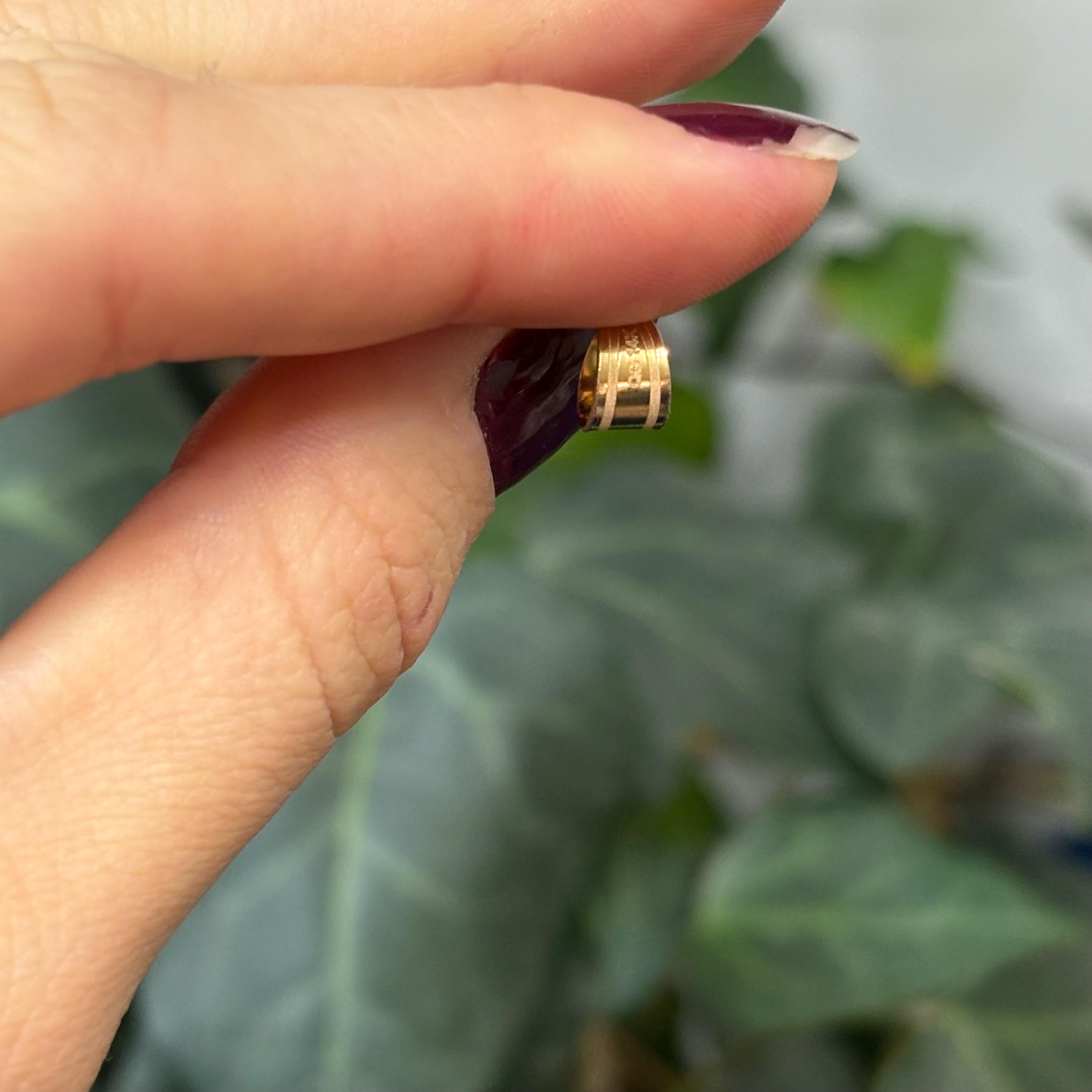14k Gold Cancer Ribbon Awareness Heart Pendant
