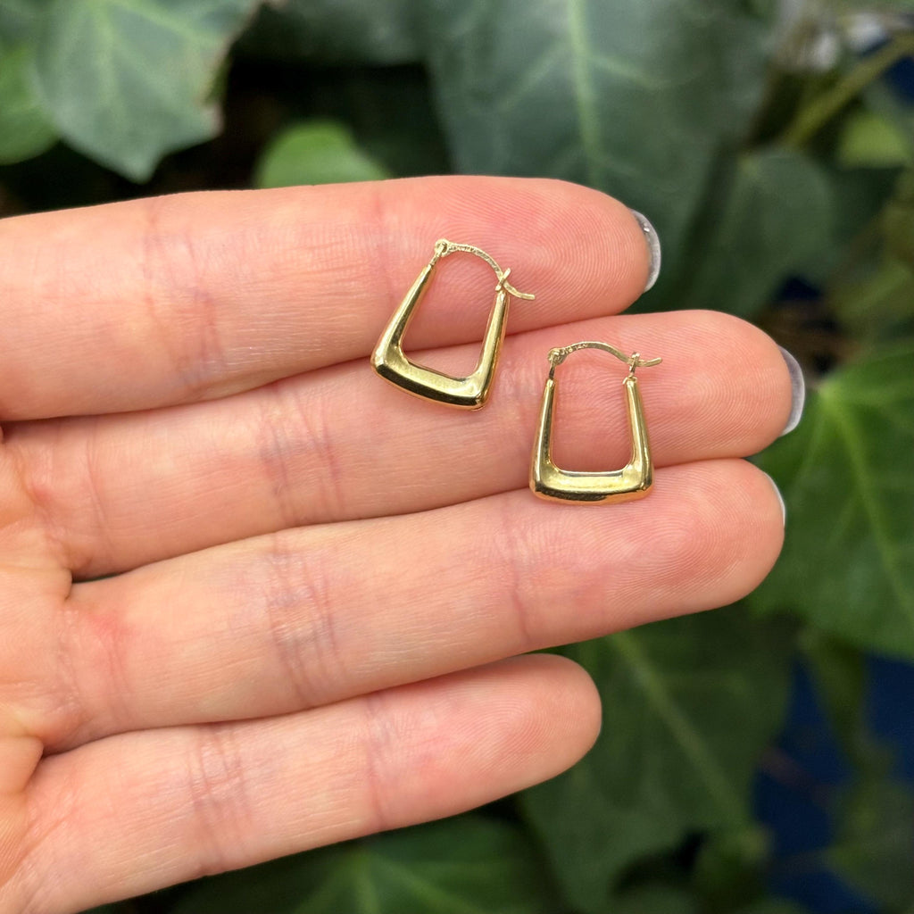 10k Gold Square Mini Hoop Earrings