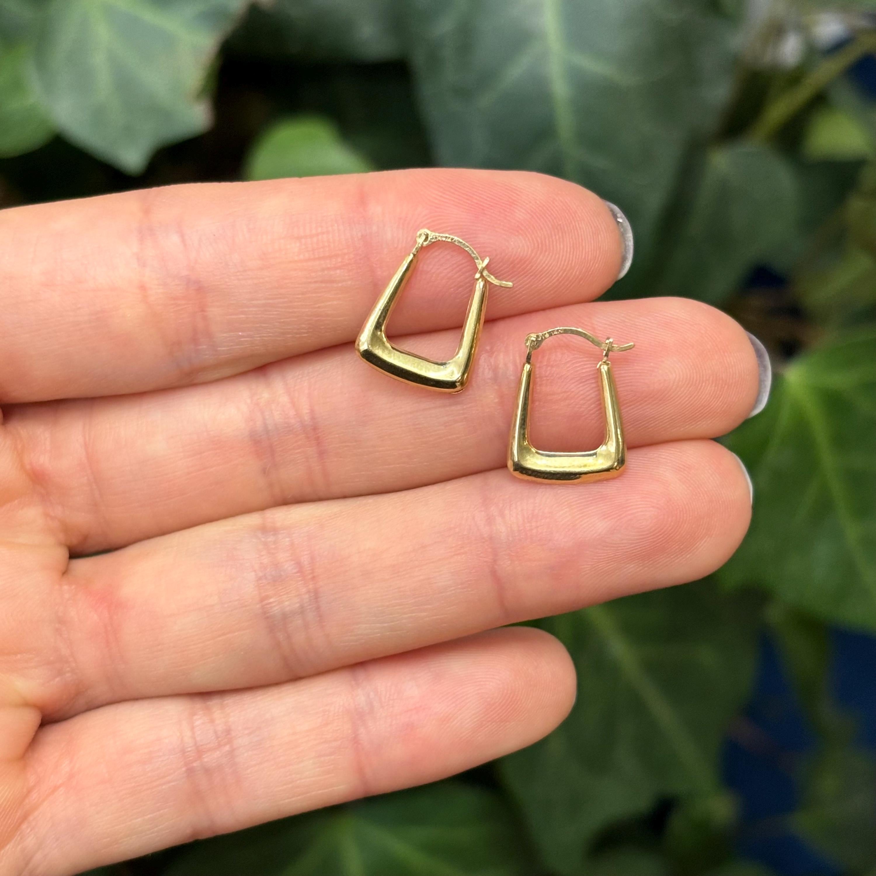 10k Gold Square Mini Hoop Earrings