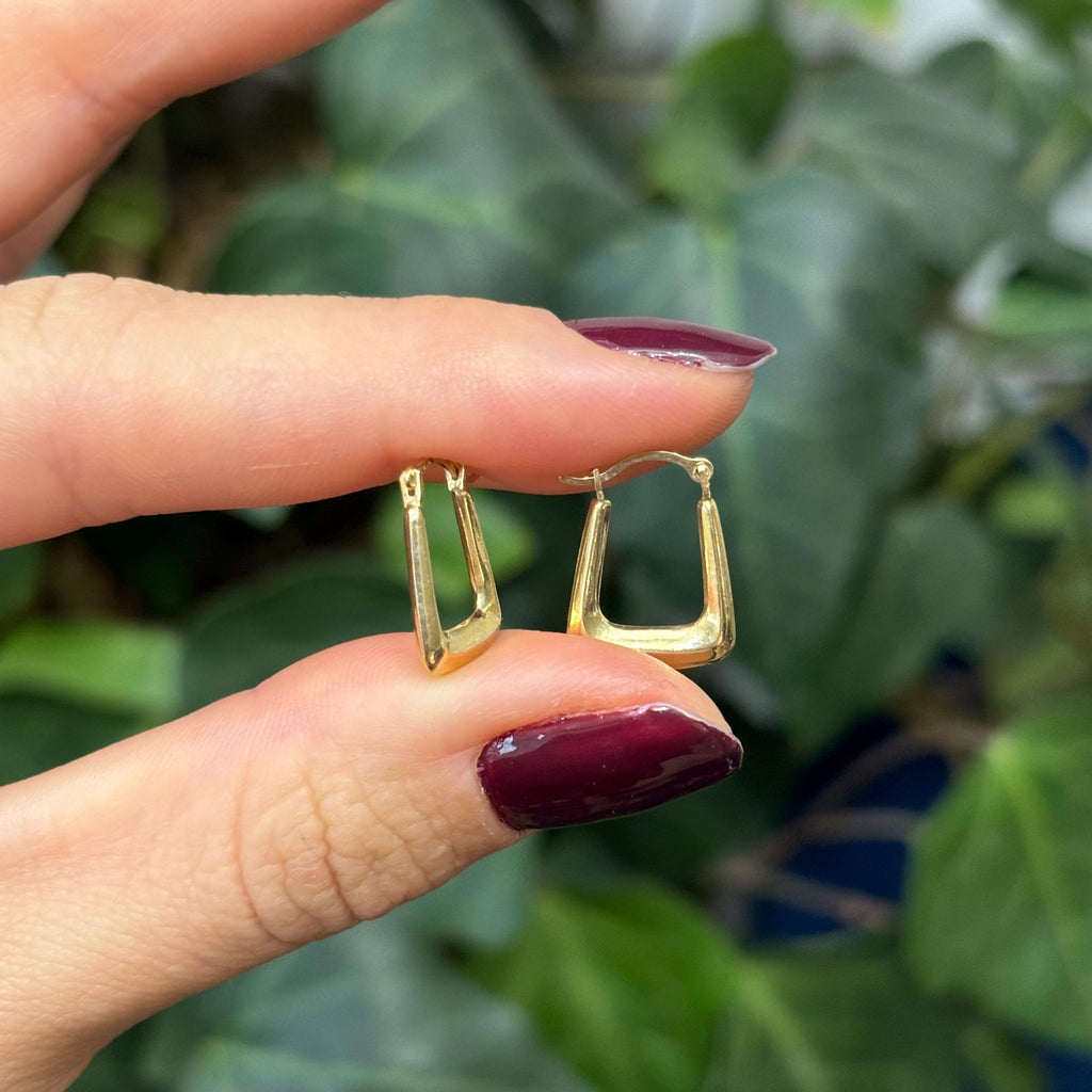 10k Gold Square Mini Hoop Earrings