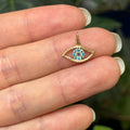 14KT Yellow Gold and Stones Evil Eye Detailed Pendant Small