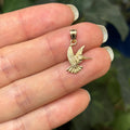 10K Yellow Gold Hummingbird Detailed Charm Pendant