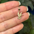 14K Yellow Gold Hummingbird Detailed Charm Pendant