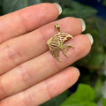 10K Yellow Gold Angelfish Cut Out Giligree Detailed Charm Pendant