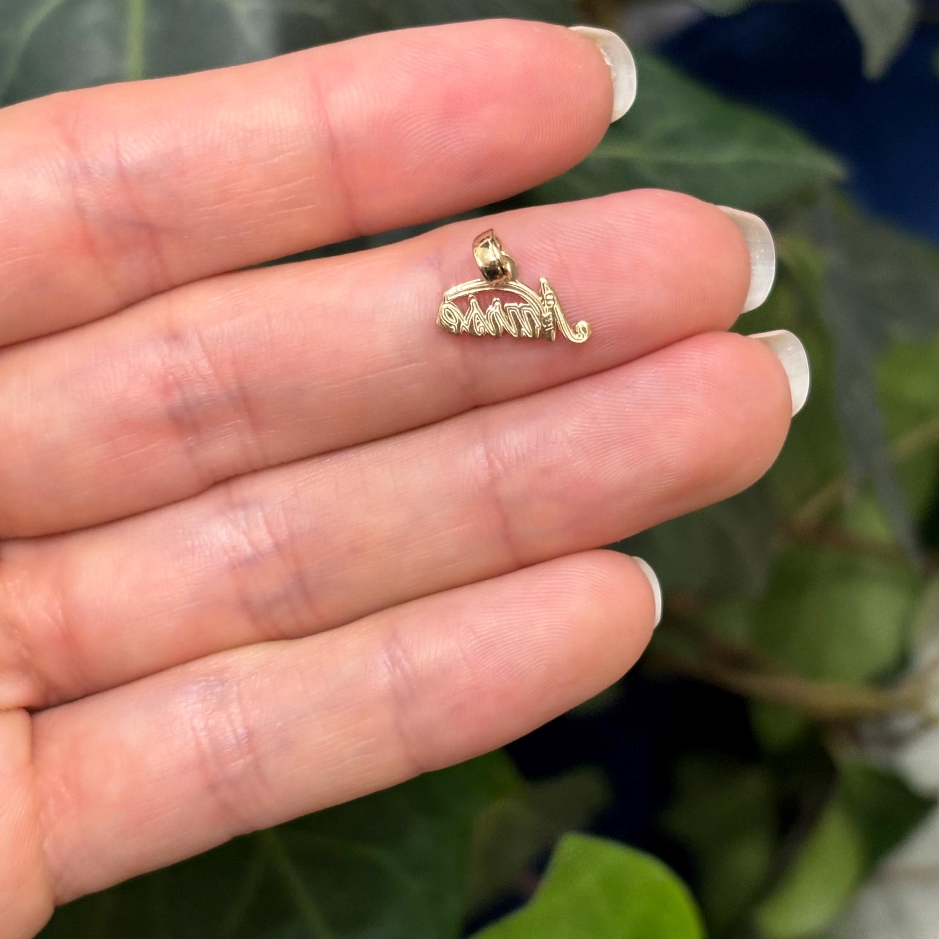 10k Yellow Gold Script Nurse Detailed Charm Pendant