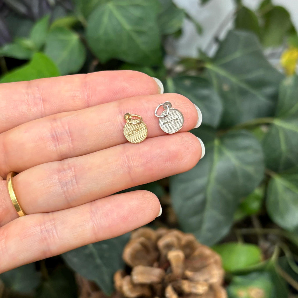 10k Gold Raphael Baby Angel Round Charm Pendant Mini