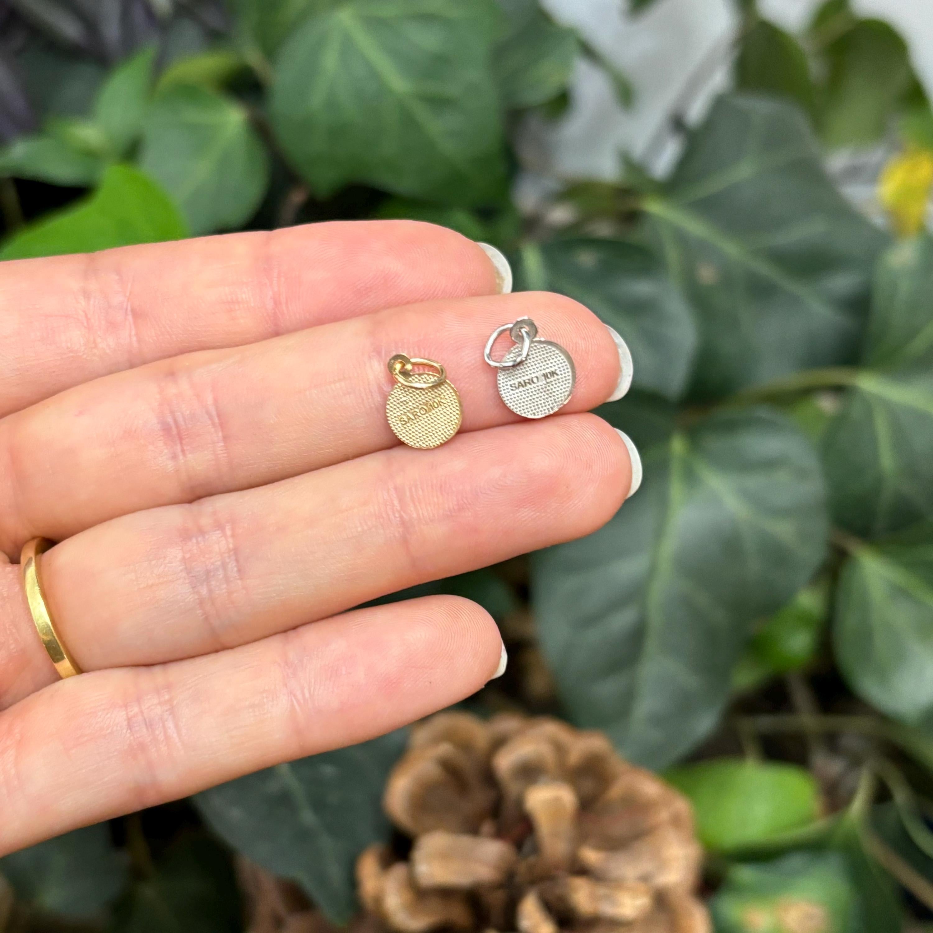 10k Gold Raphael Baby Angel Round Charm Pendant Mini