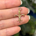 10k Yellow Gold Fleur de Lis Detailed Charm Pendant