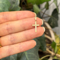 10k Heart and Clover Cross Mini Charm Pendant