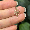 10k Yellow Gold Irish 4 Leaf Clover Shamrock Heart Design Detailed Charm Pendant
