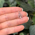 10k White Gold Irish 4 Leaf Clover Shamrock Heart Design Detailed Charm Pendant