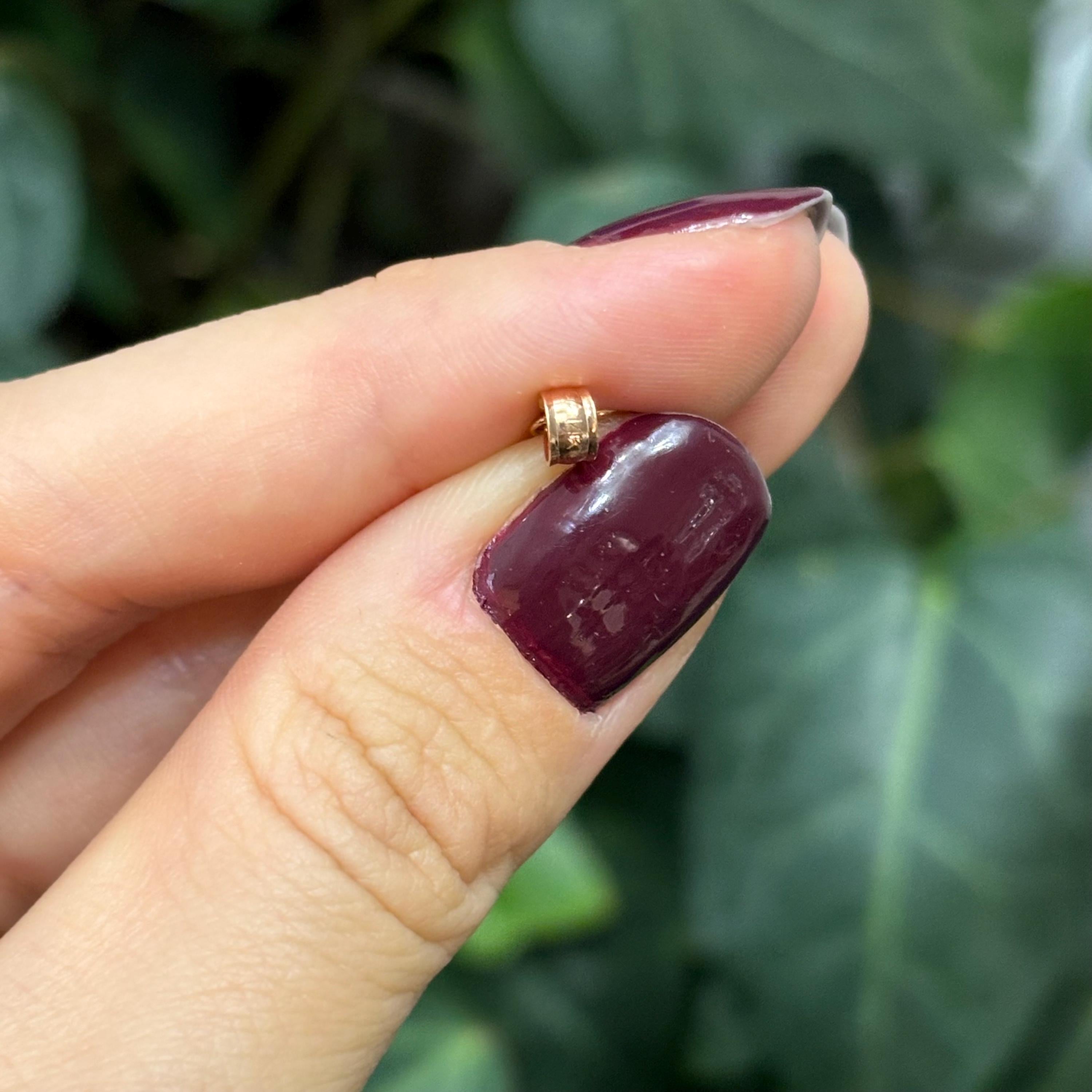 14K Rose Gold Heart Key Charm Pendant Small Mini