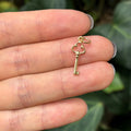 10K Gold Heart Key Charm Pendant Small