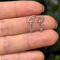 14K White Gold Initial Key Charm Pendant
