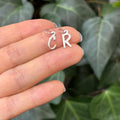 10K White Gold Initial Letter Charm Pendant
