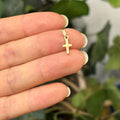 10k Gold Simple Cross Mini Charm Pendant