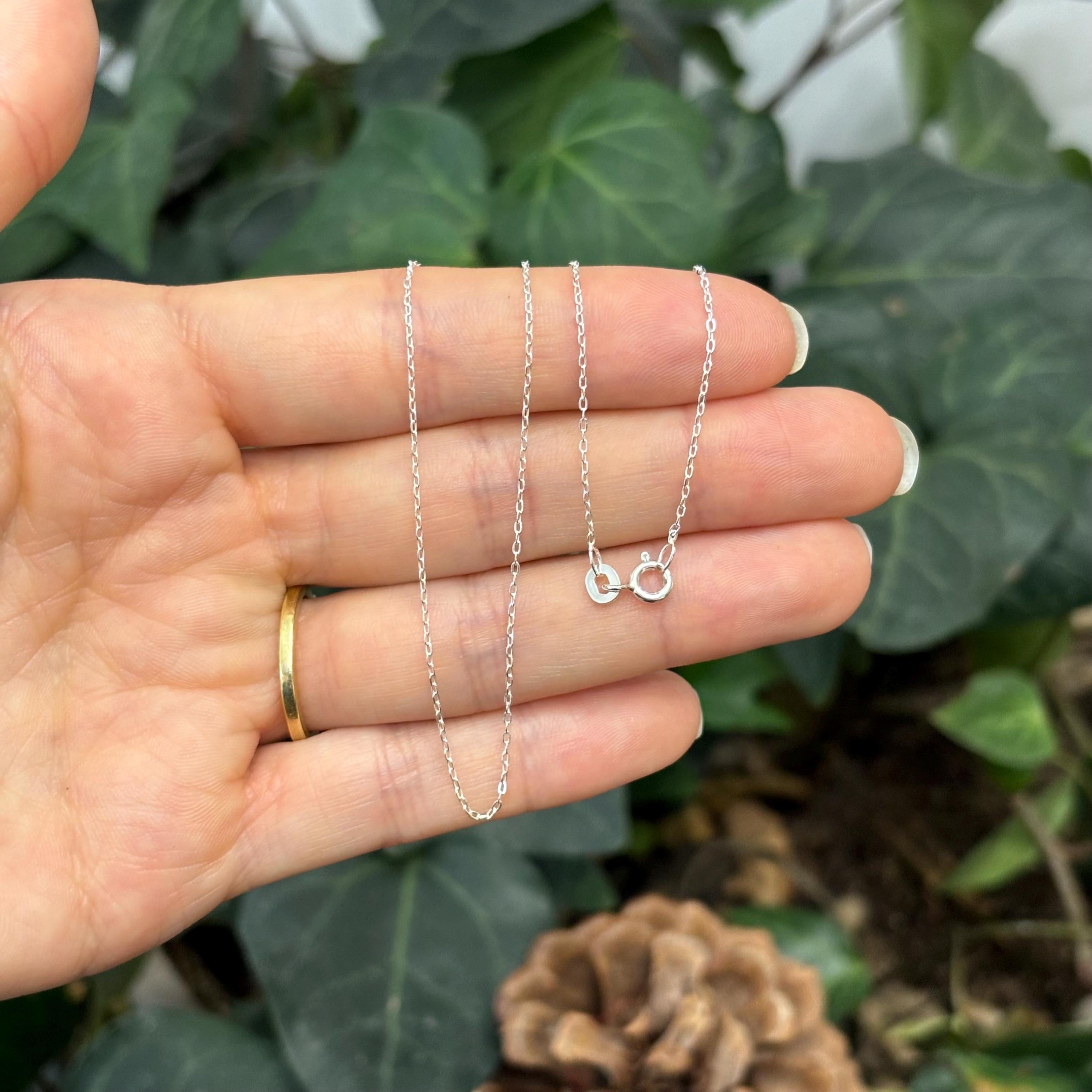 Sterling Silver .50mm Cable Flat Chain Necklace