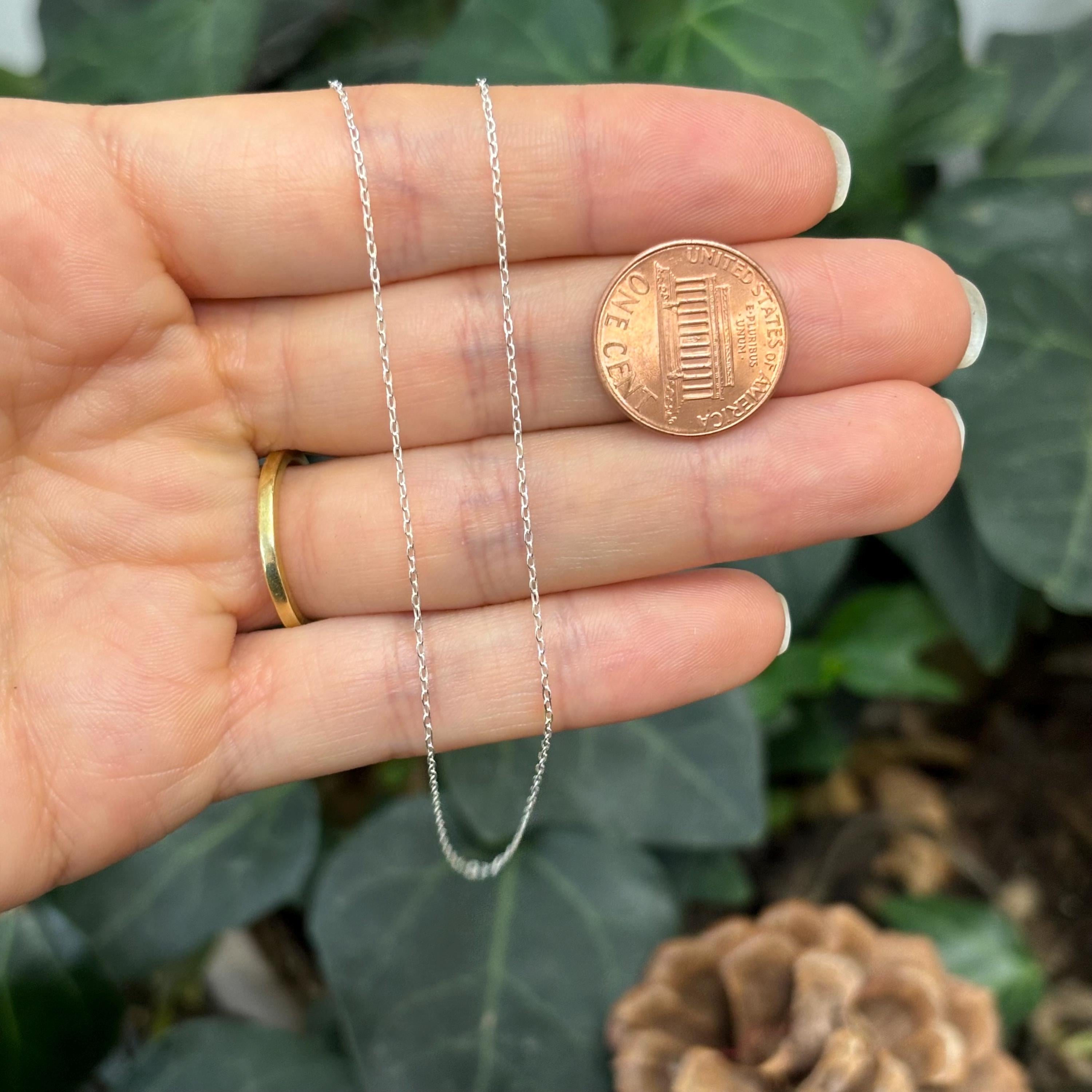 Sterling Silver .50mm Cable Flat Chain Necklace