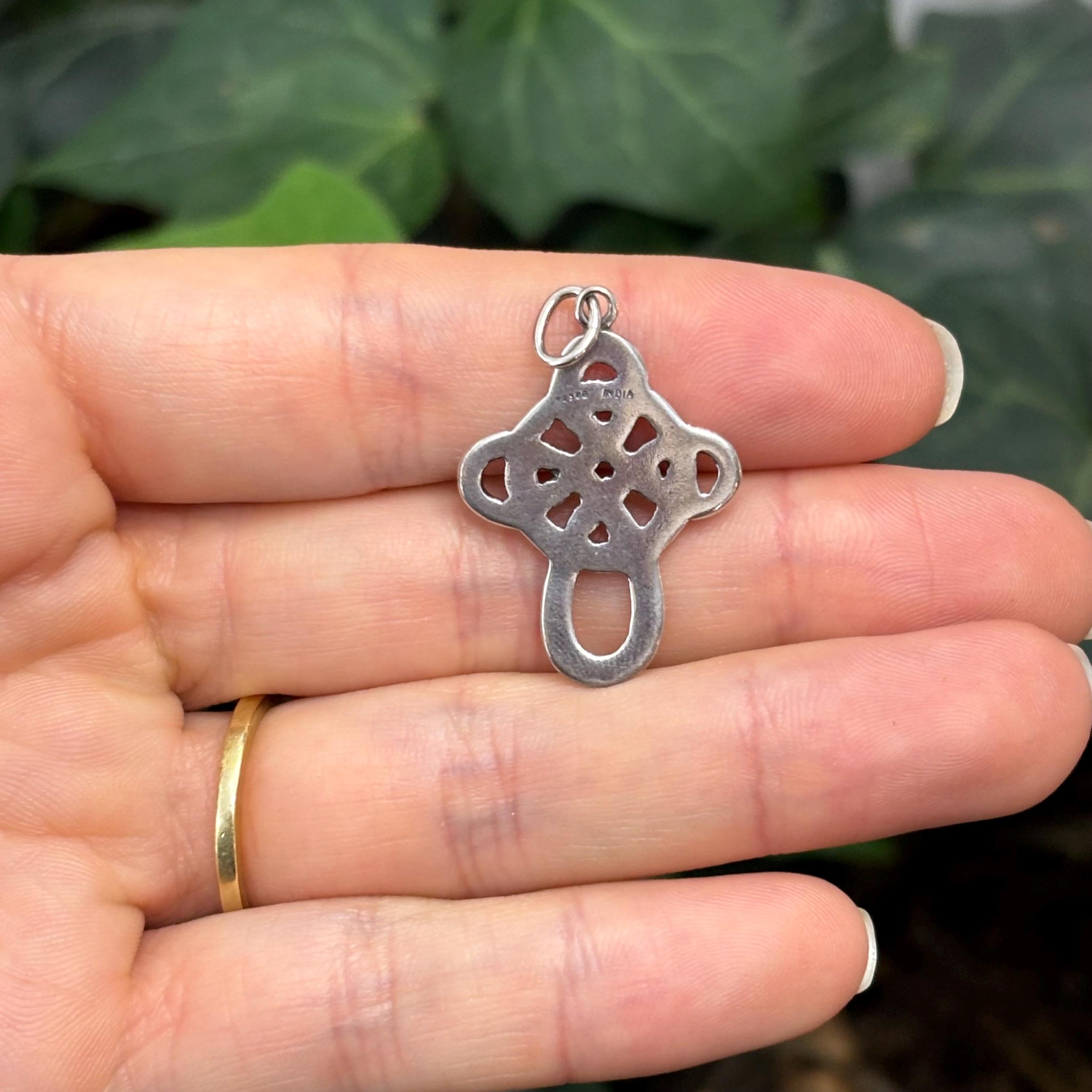 Sterling Silver Celtic Knot Cross Charm Pendant 28mm