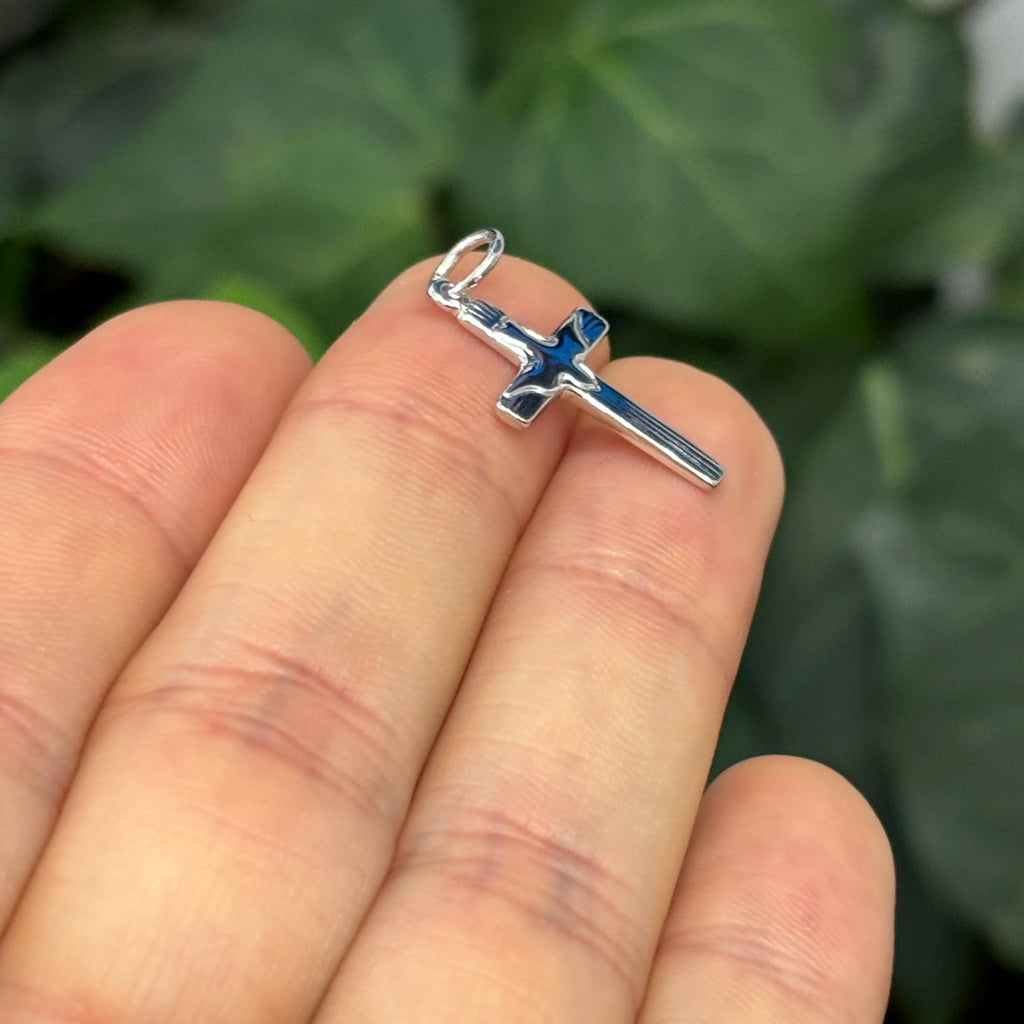 Sterling Silver Dove Cross Charm Pendant