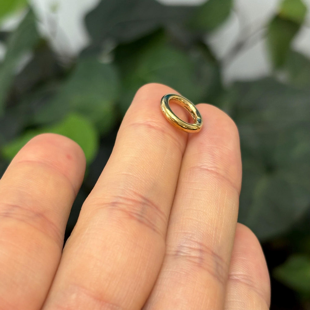 10k Yellow Gold Hinged Circle Pendant Hanger Holder Connecter 7.5mm