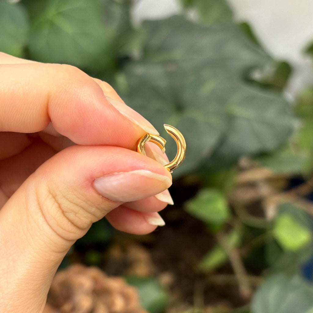 10k Yellow Gold Hinged Circle Pendant Hanger Holder Connecter 7.5mm