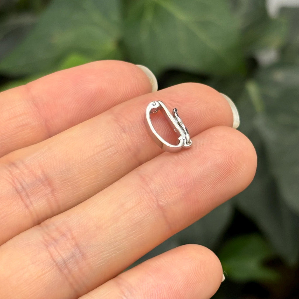 14k White Gold Oval Enhancer Pendant Hanger