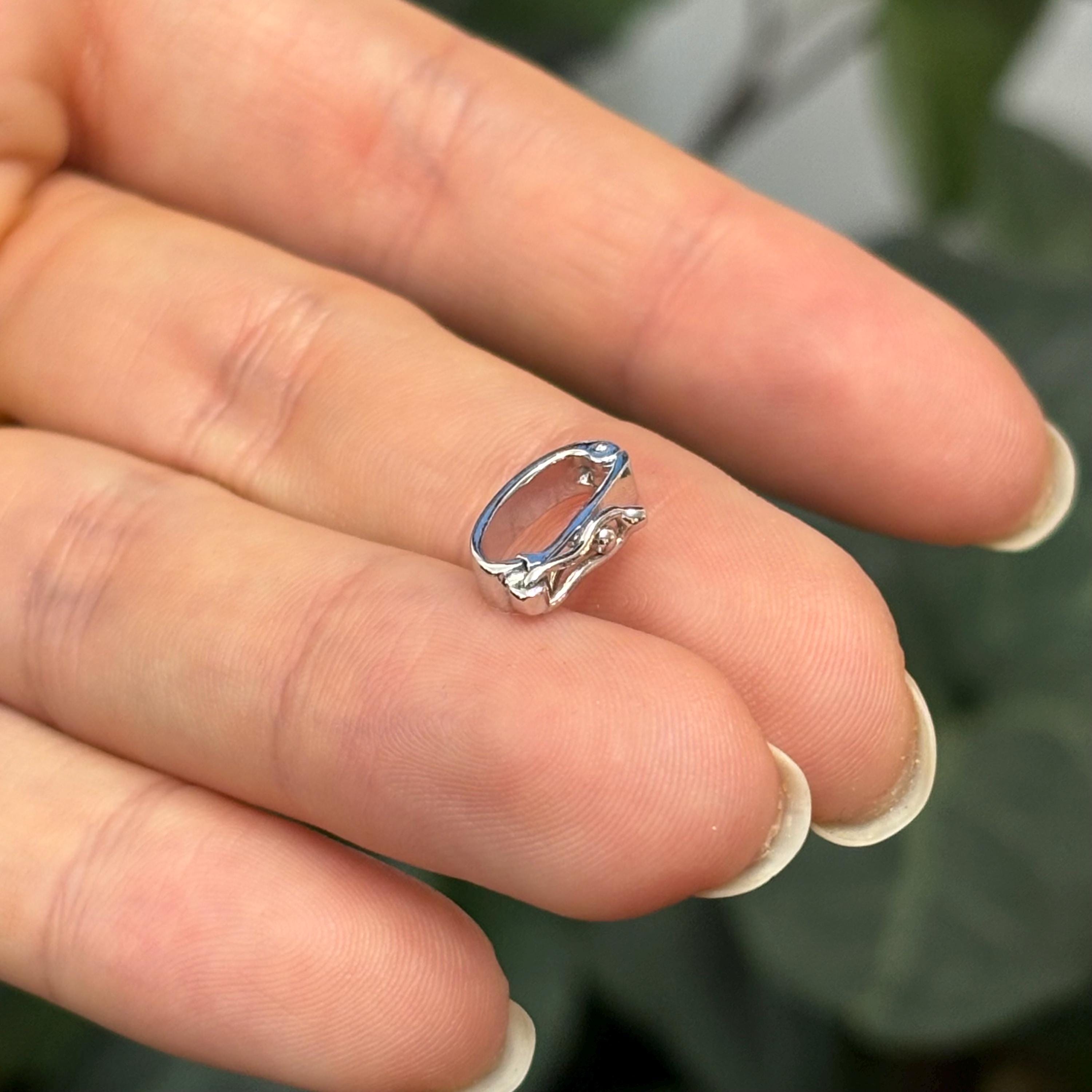14k White Gold Oval Enhancer Pendant Hanger