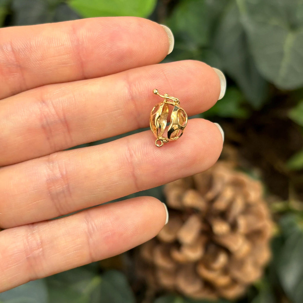 14k Yellow Gold Pearl Enhancer Pendant Setting Cage