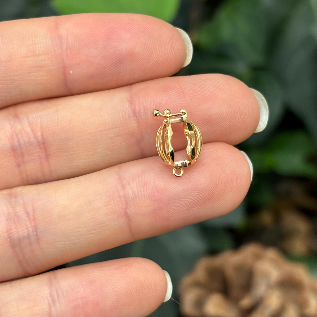 14k Yellow Gold Pearl Enhancer Pendant Setting Cage