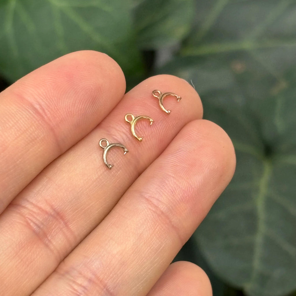 14k Gold Brigette Dangle Pendant Mounting 8mm x 5mm stone