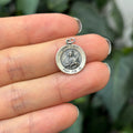Sterling Silver St Lucy Round Medal Pendant 15mm
