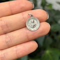 Sterling Silver St Barbara Round Medal Pendant 15mm
