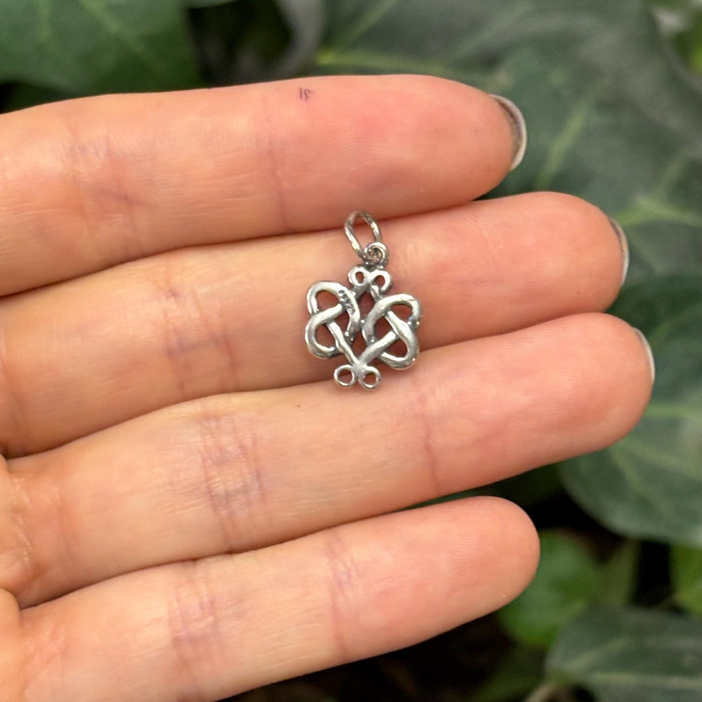 Sterling Silver Scroll Celtic Knot Charm Pendant