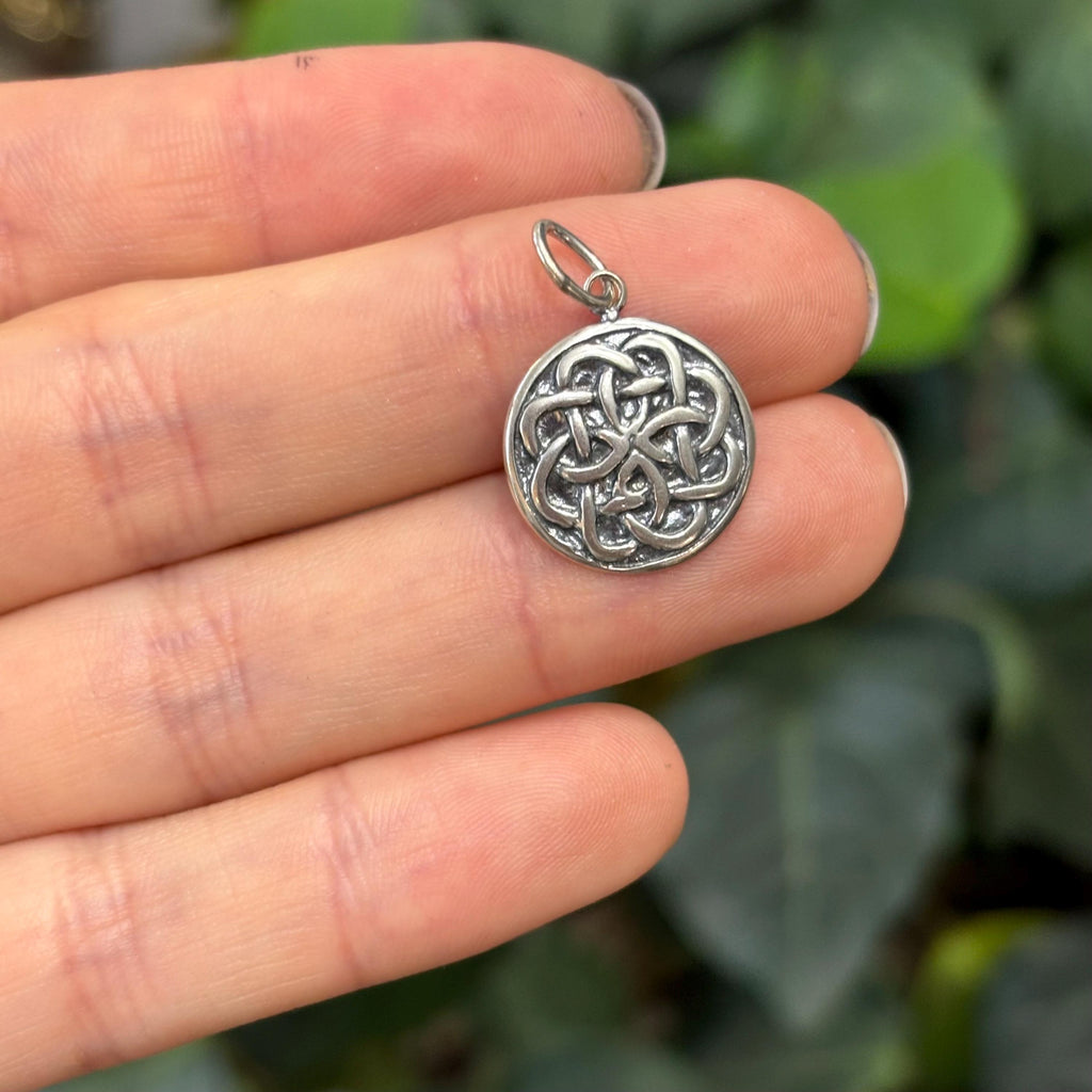 Sterling Silver Celtic Knot Circle Pendant