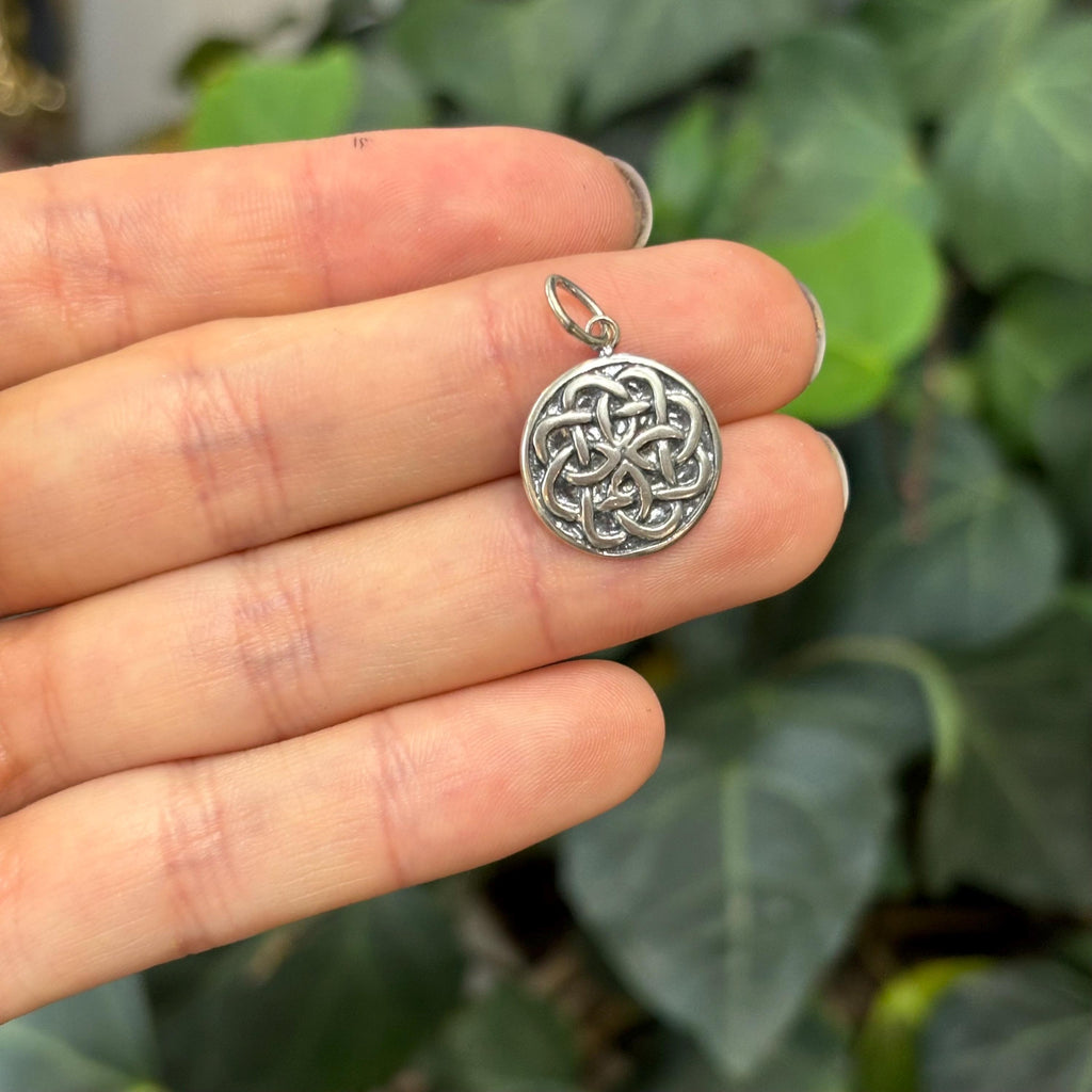 Sterling Silver Celtic Knot Circle Pendant